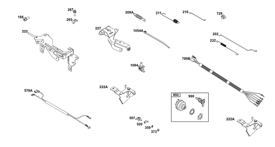 Controls Group Diagram and Parts List for 386777-0152-G1 200000 - 399999 Briggs and Stratton Engine